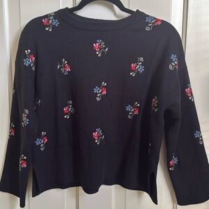 Gap Kids Black Floral Print Sweater